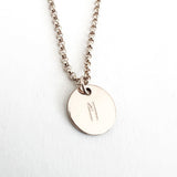 Letter disc pendant necklace