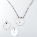 Letter disc pendant necklace