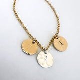 Letter disc pendant necklace